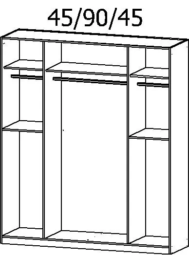 Drehtürenschrank Ticao 6-türig grau-metallic