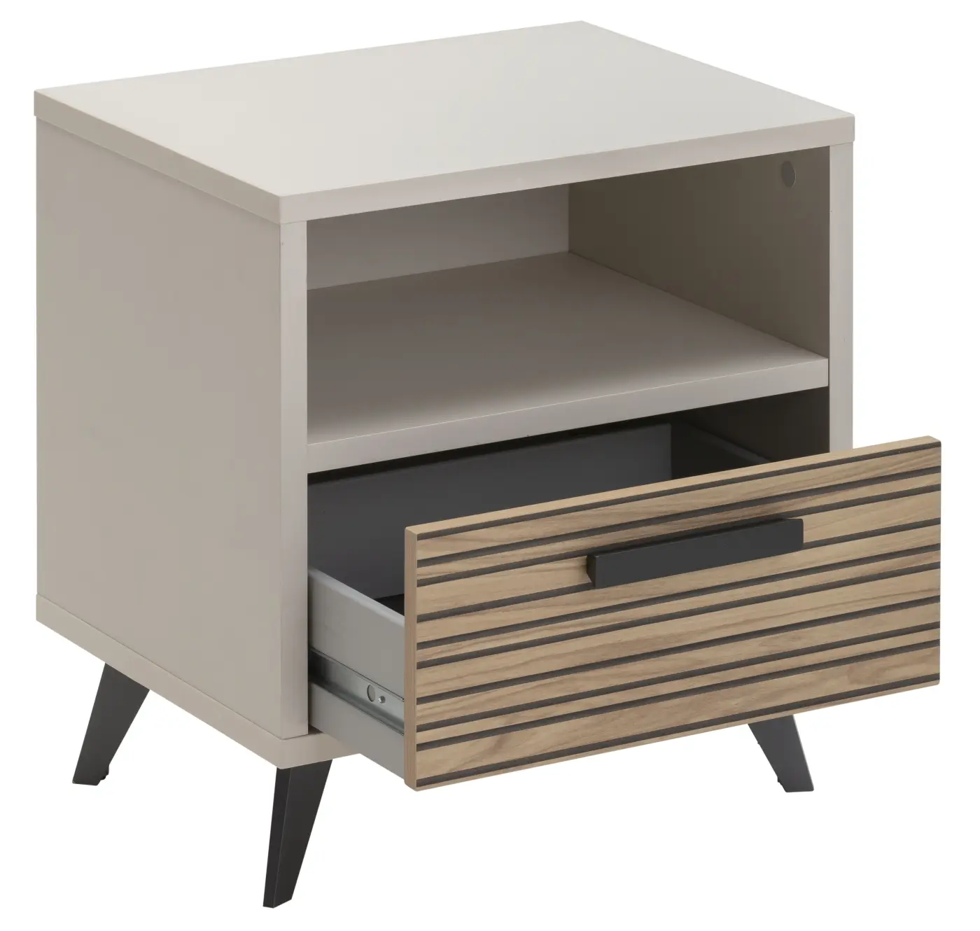 Nachtkommode Bravo cashmere/strippedwood