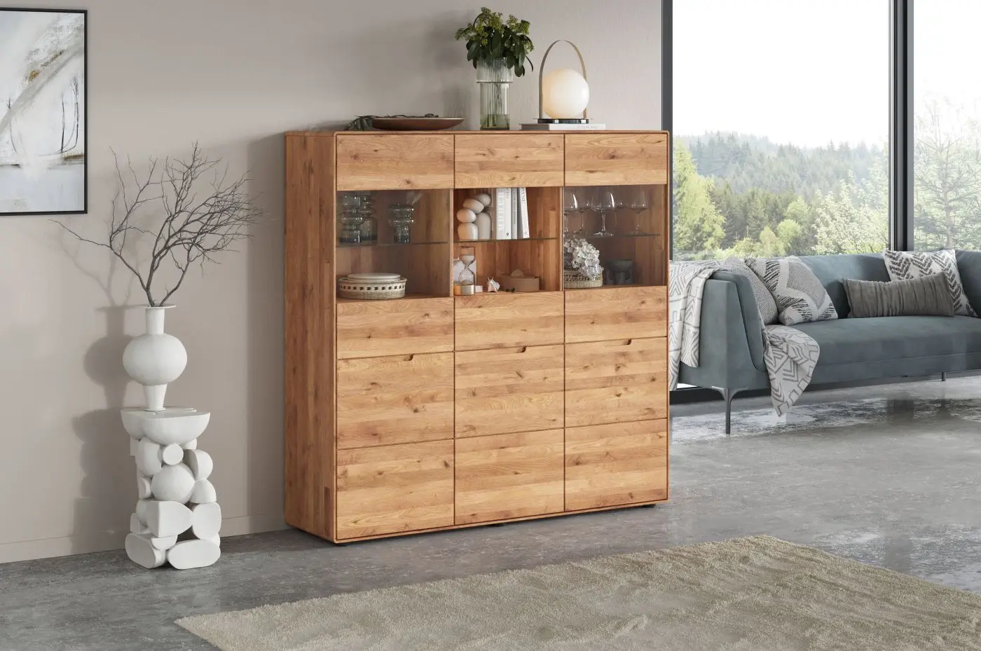 Highboard WZ-0663 Wildeiche massiv