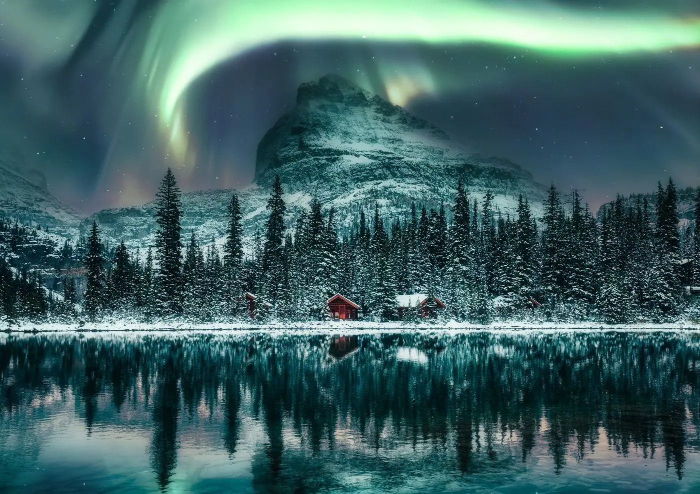 Glasbild Northern Lights 70 x 100 cm
