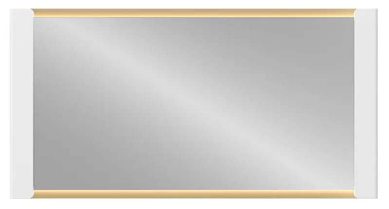 Wandspiegel Lazio weiß Hochglanz / goldfarben