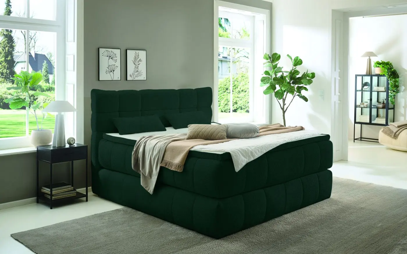 Boxspringbett Cannes 180 x 200 cm grün