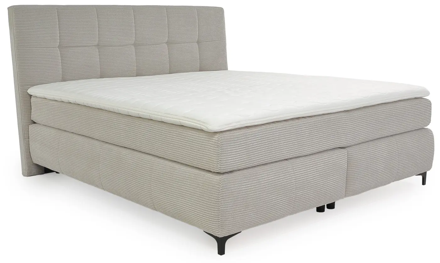 Boxspringbett Beatrice Mix 180 x 200 cm hellgreige Boxspringbett Beatrice Mix 180 x 200 cm hellgreige
