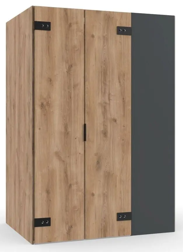 Eckschrank Liverpool Plankeneiche/graphit