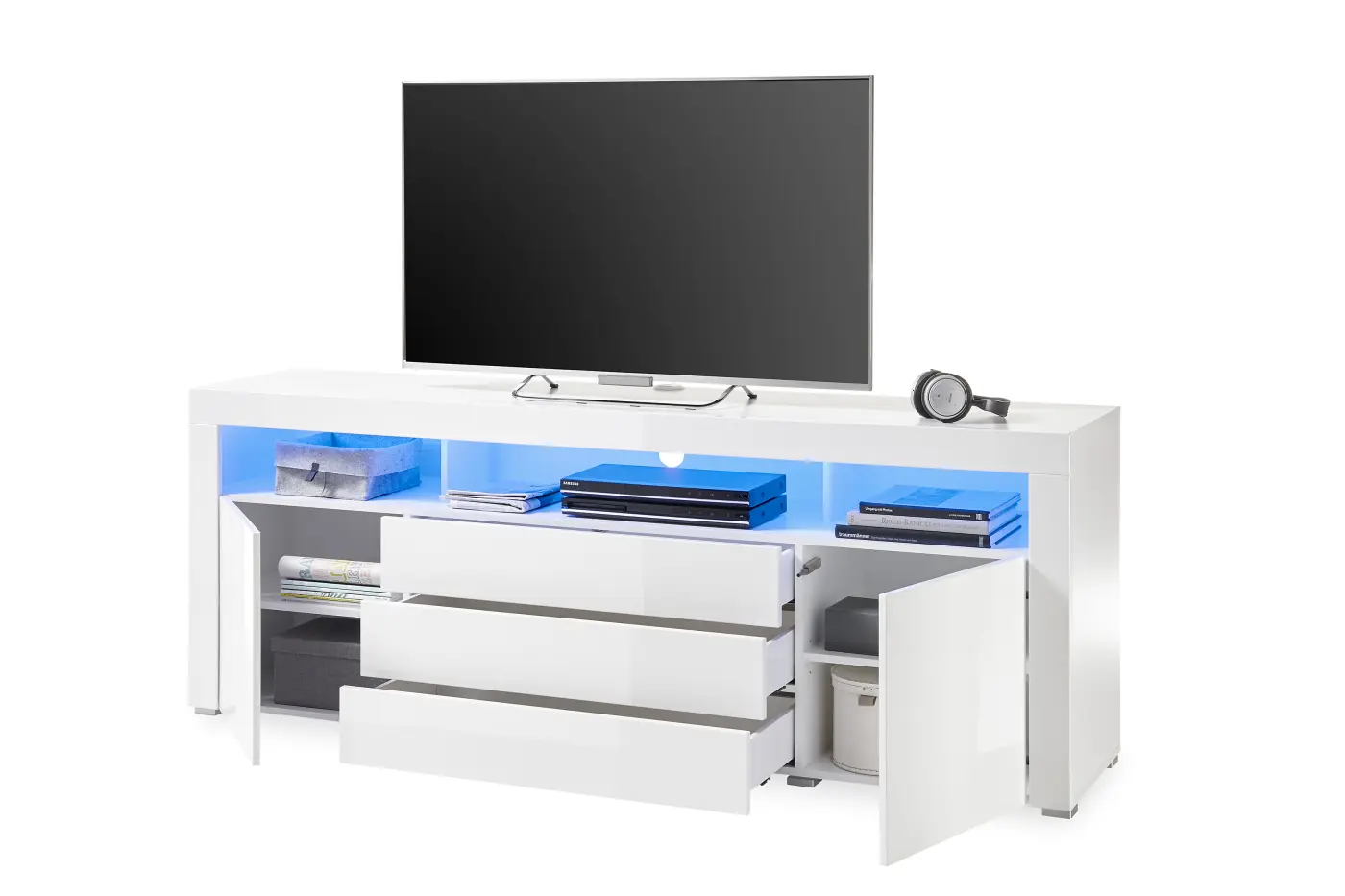 TV-Lowboard weiß inkl. Beleuchtung