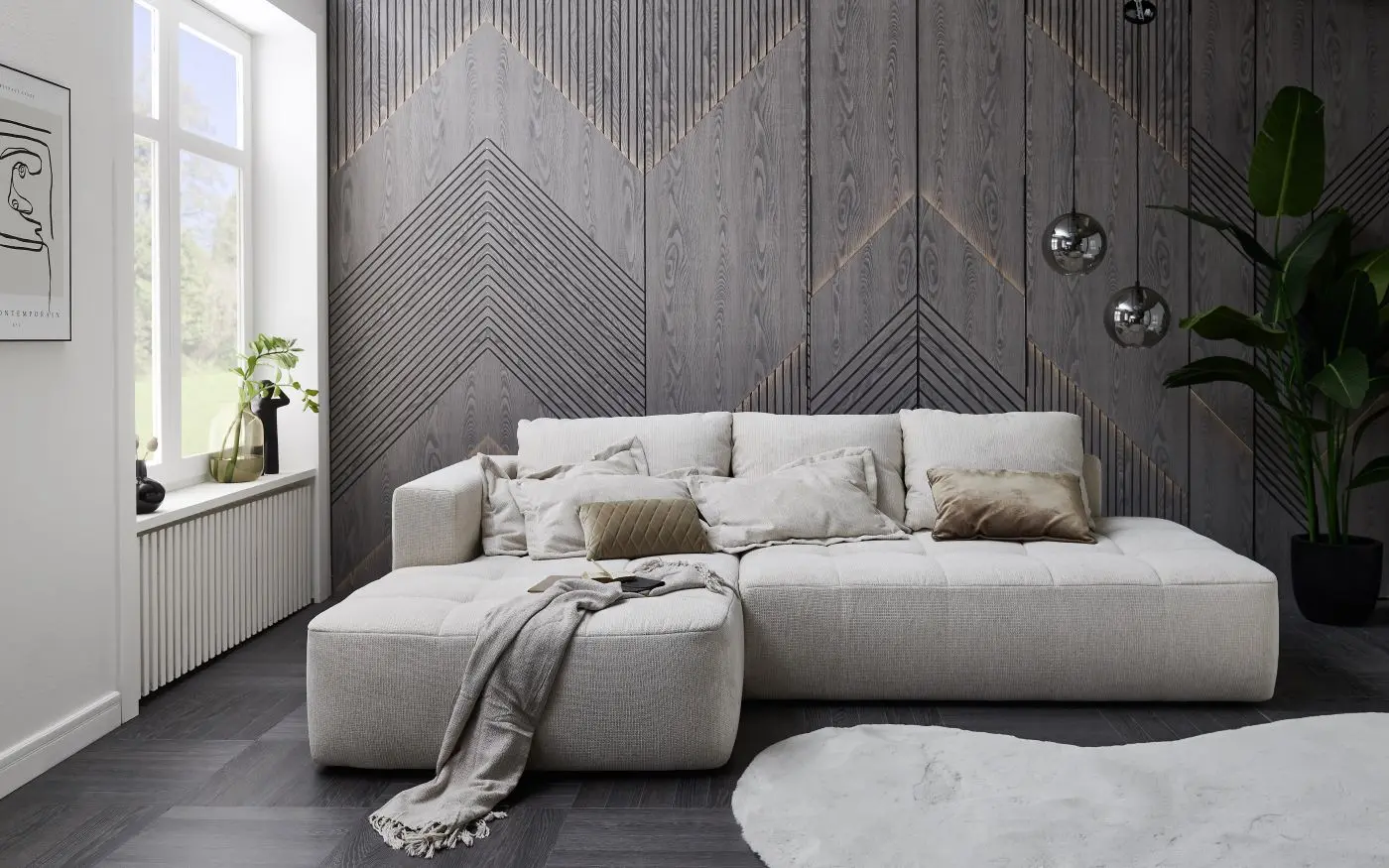 Wohnlandschaft Nami in Beige 