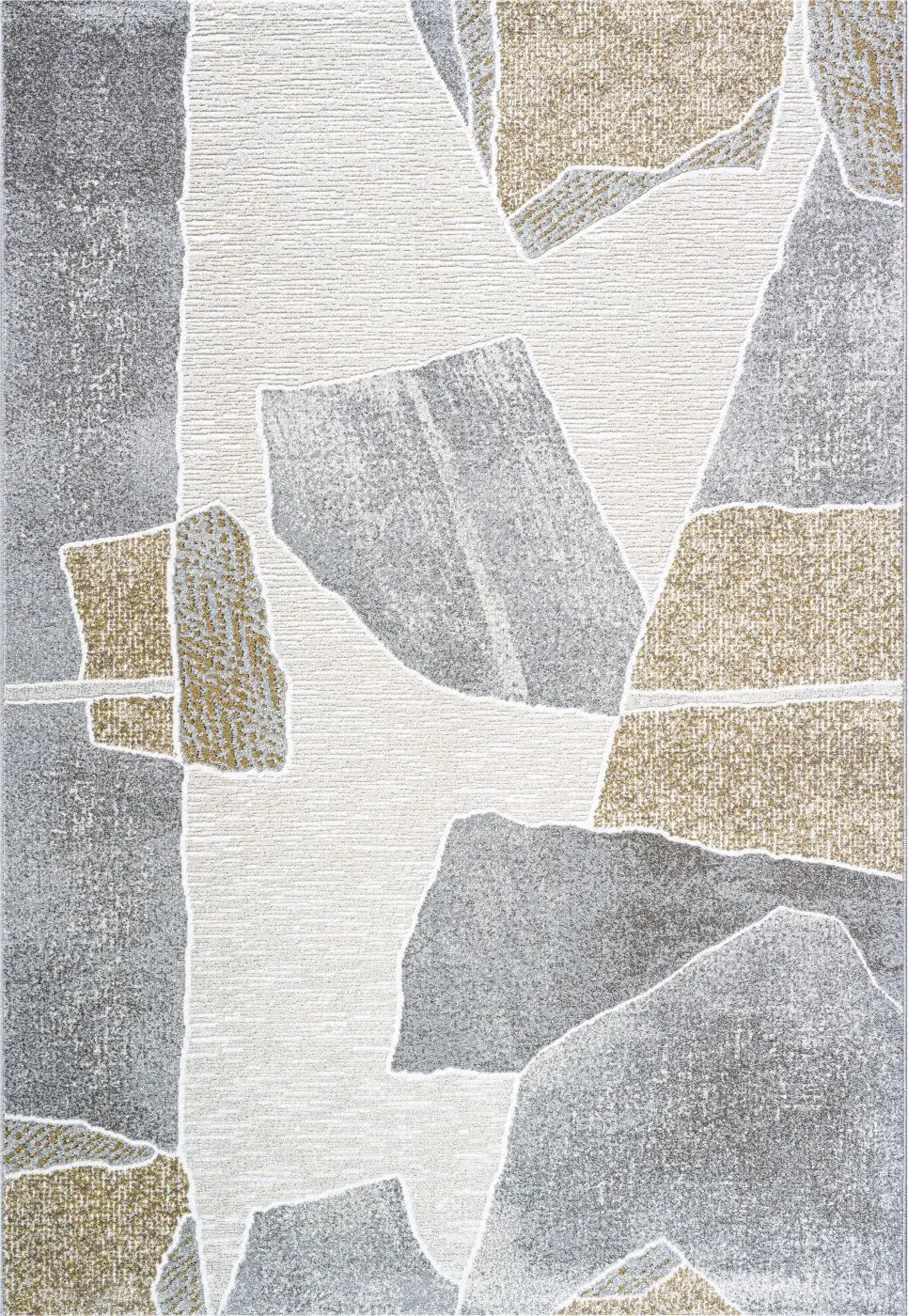 Teppich Valentino 133 x 195 cm weiß, grau, gold