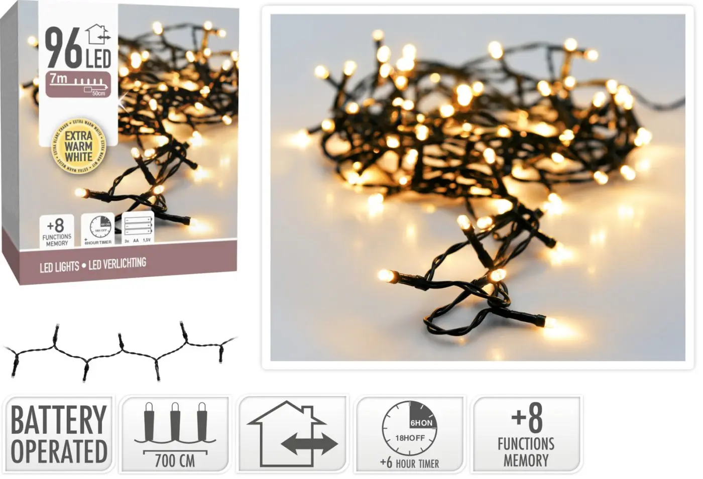 LED Lichterkette schwarz