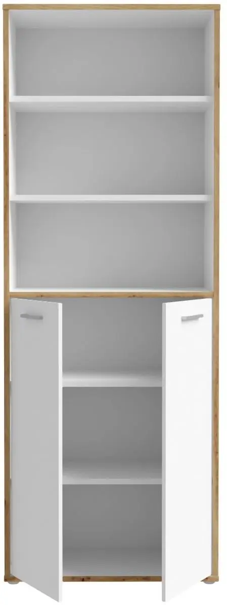 Büroschrank Keflavik weiß / Artisan Eiche Büroschrank Keflavik