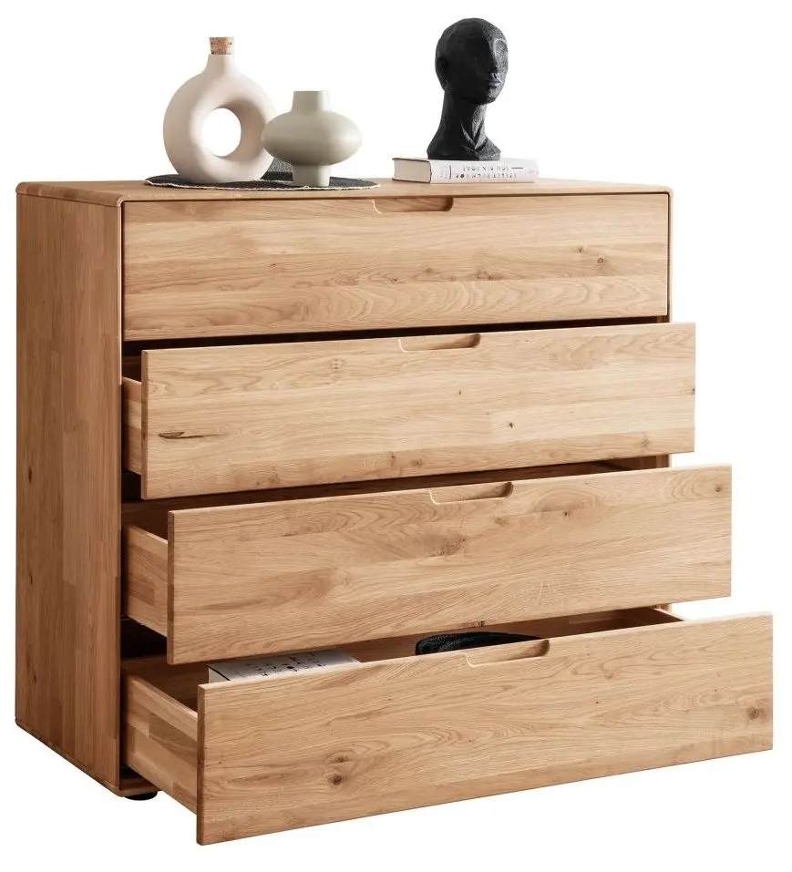 Kommode KM-0663 Wildeiche massiv 4 Schubkästen