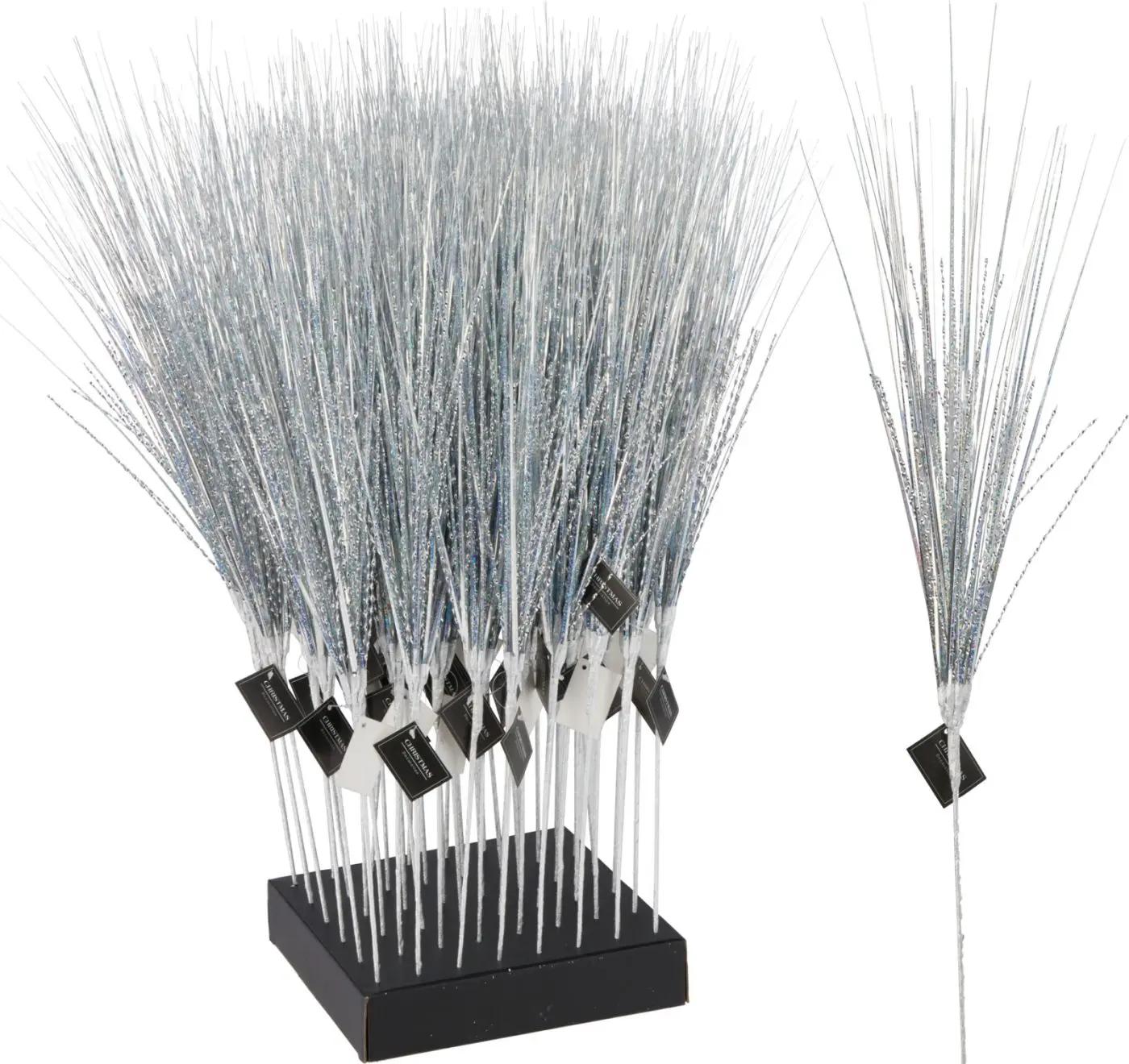 Dekozweig silber irisierend