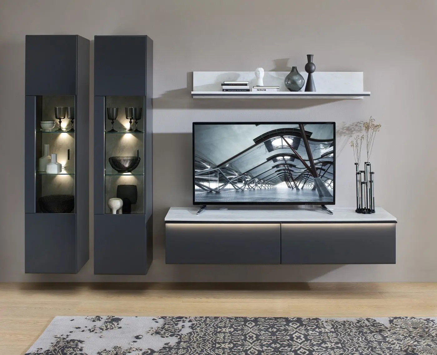 Wohnwand Tibor graphit supermatt