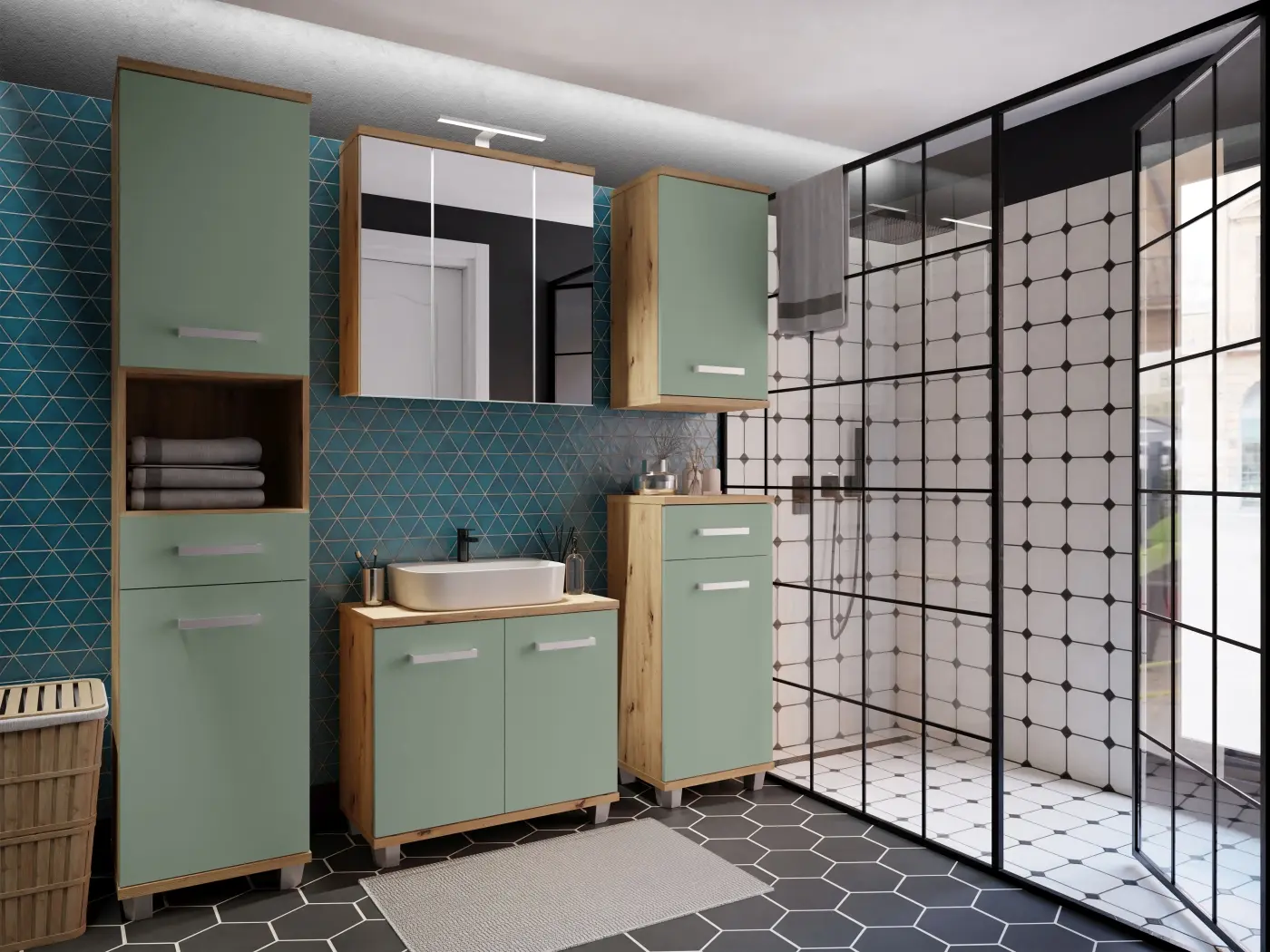 Badhängeschrank Veris Artisan Eiche/salbei