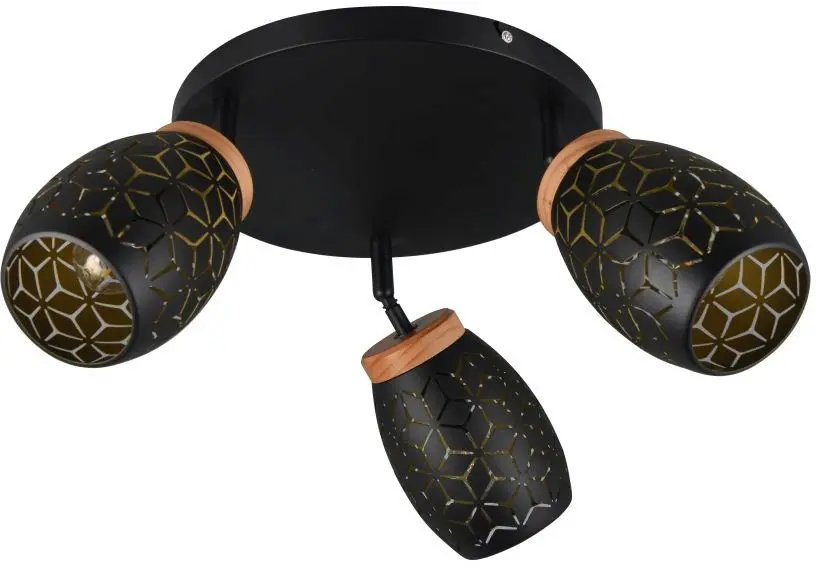 Rondellstrahler 3er Bidar 27 x 58 cm schwarz/gold