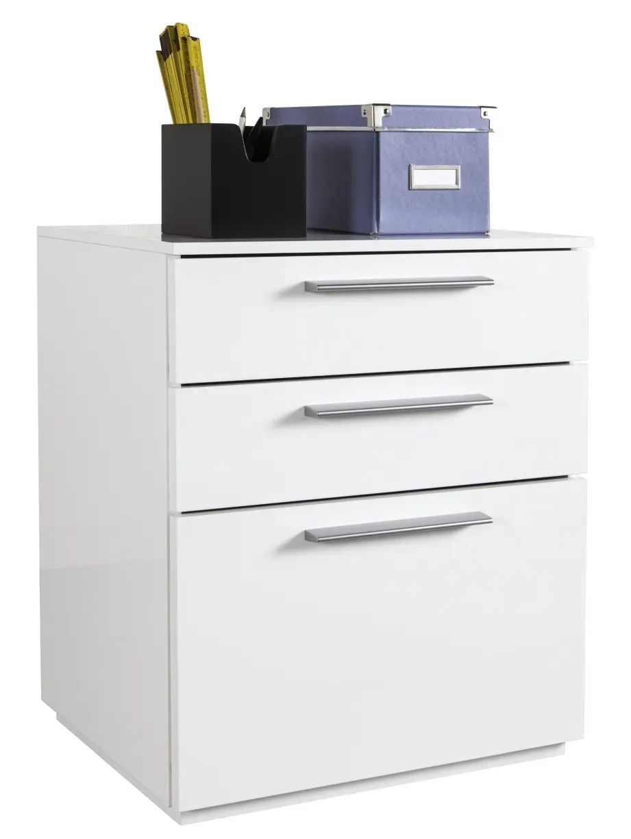 Nachtkommode Semplice weiß Hochglanz