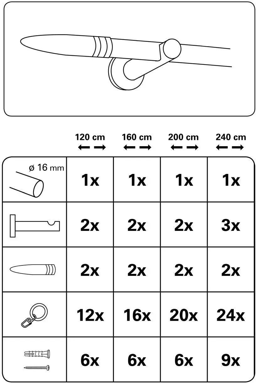 Stilgarnitur 120 cm