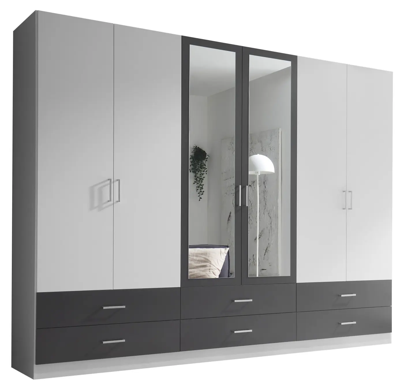 Kleiderschrank Janne 6-türig weiß 