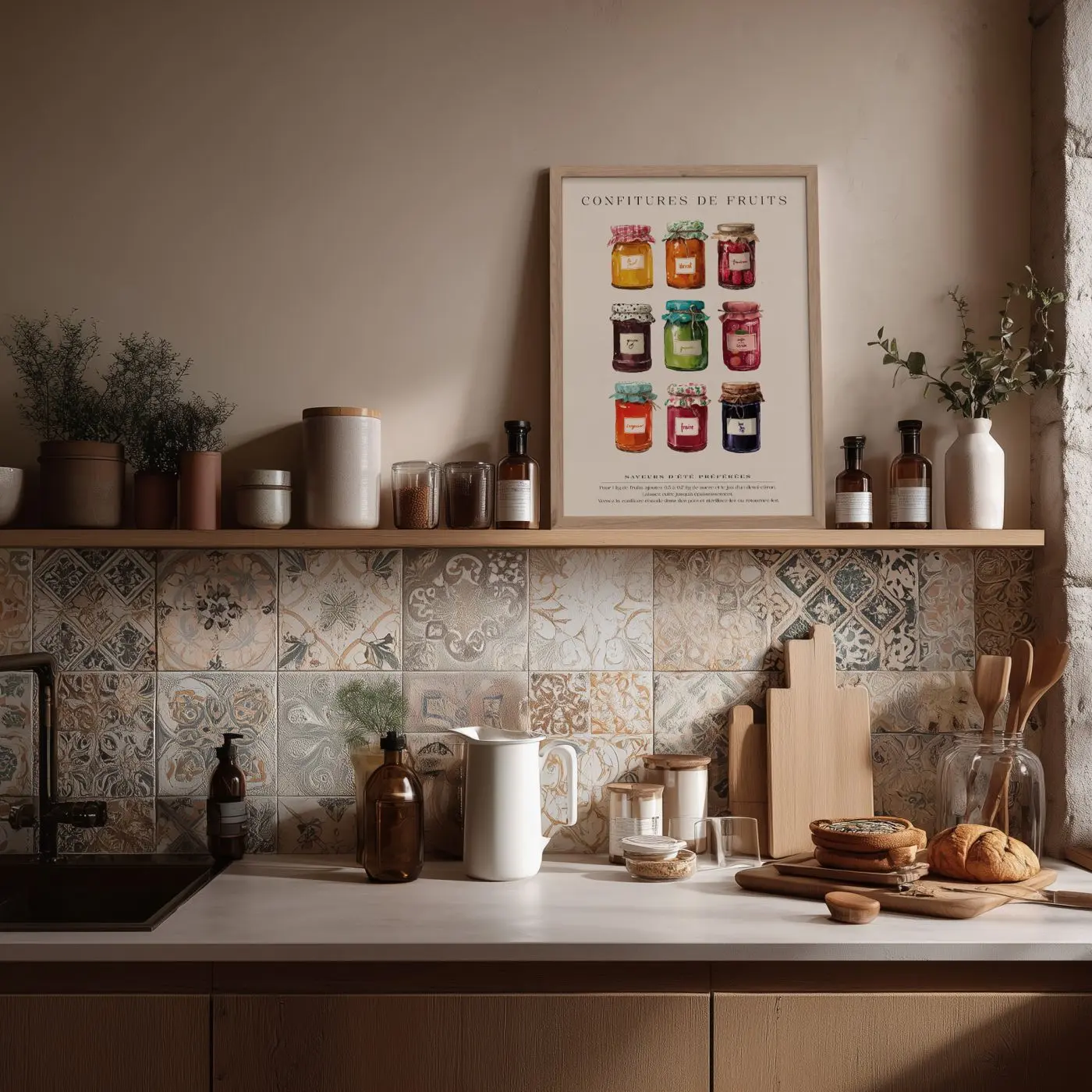 Bild gerahmt Confitures 30 x 40 cm