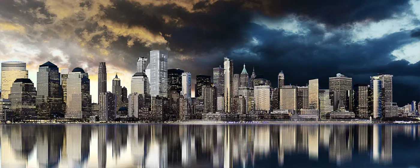 Leinwandbild Gold city 60 x 150 cm