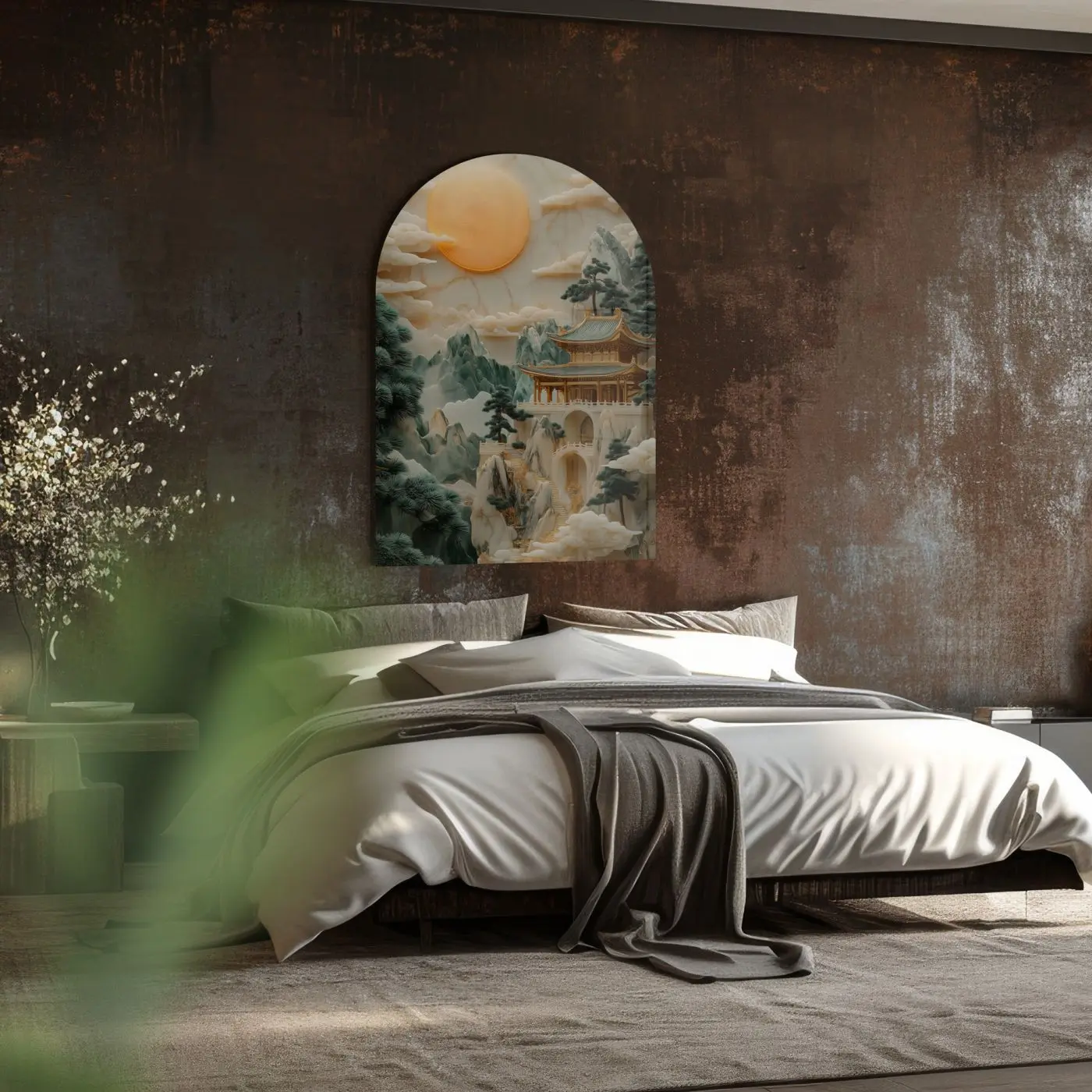 Glasbild gebogen Jade 70 x 100 cm