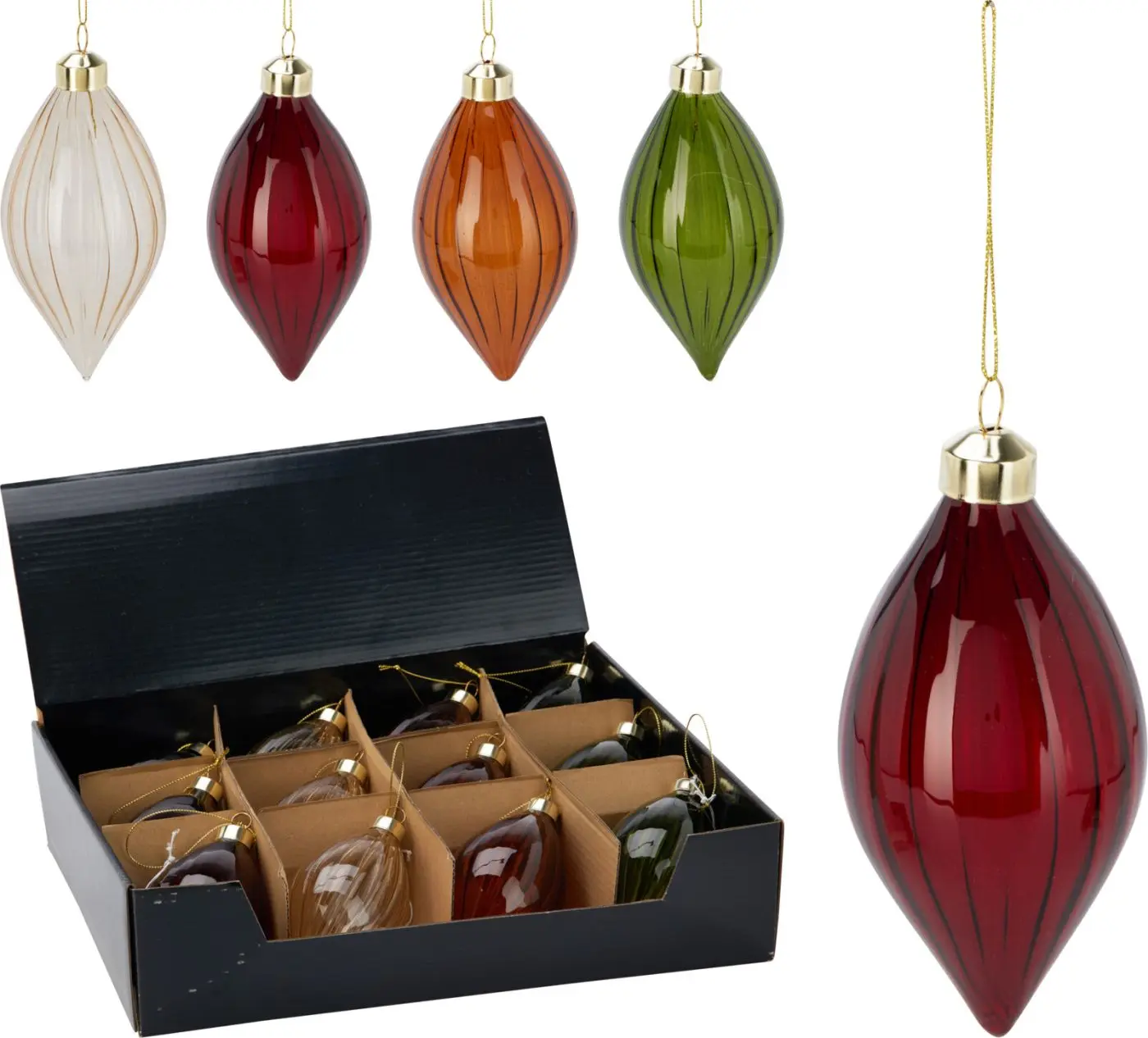 Glas Weihnachtsornamente 12 cm