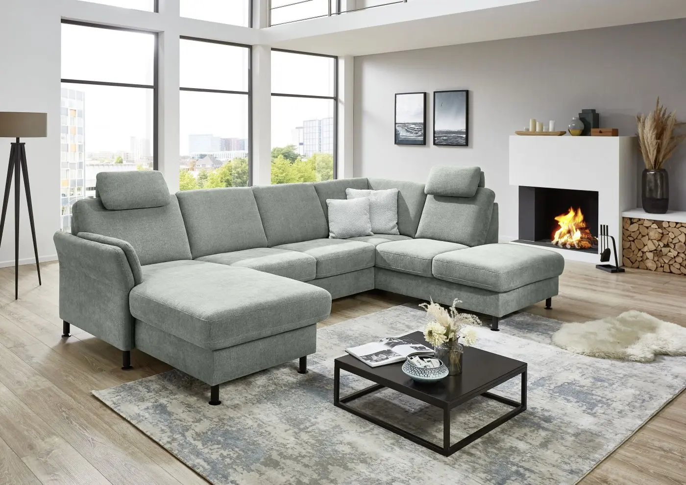 Wohnlandschaft couchliebe. LS404520 ice mit Zusatzfunktionen