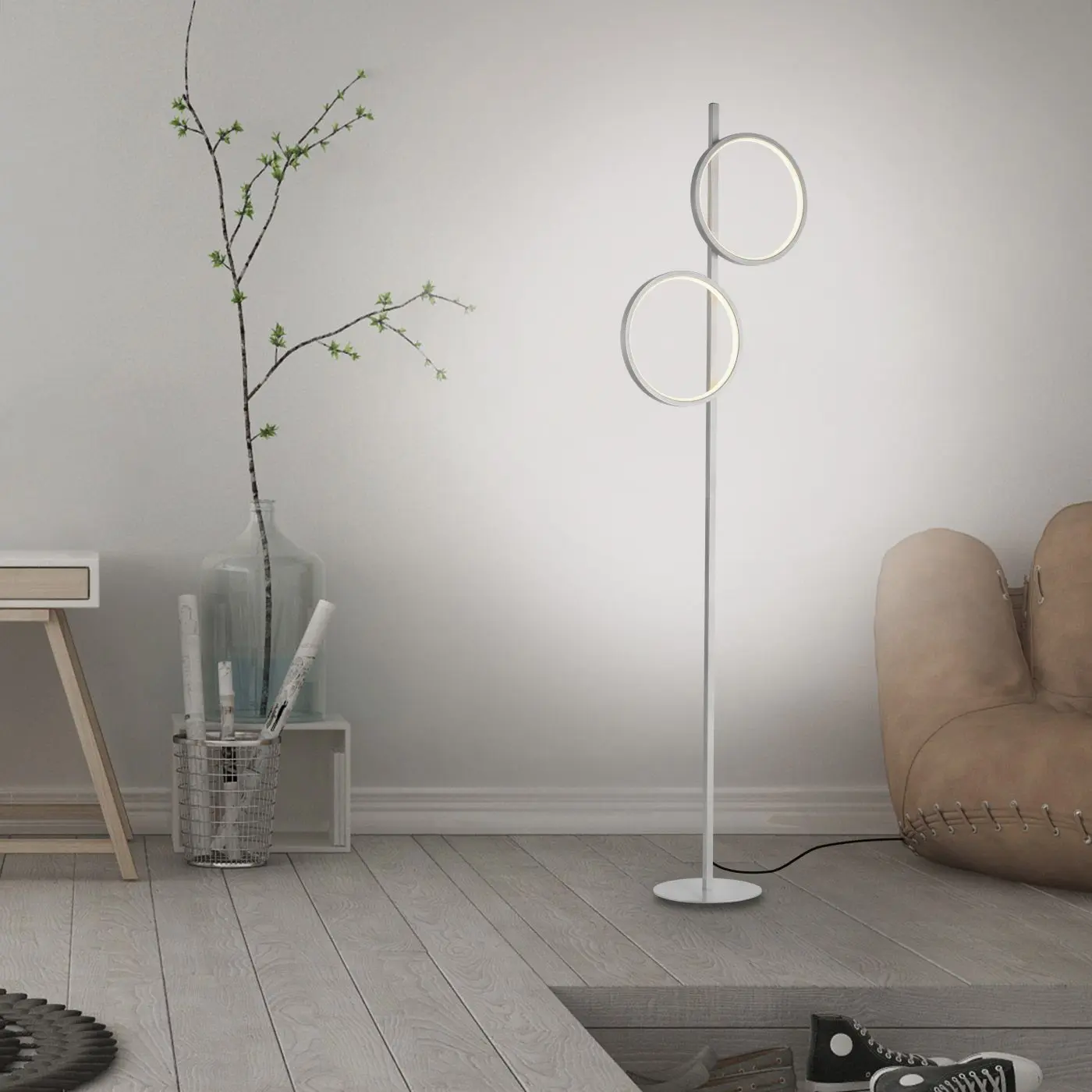 LED Stehleuchte Mini Ritus silber