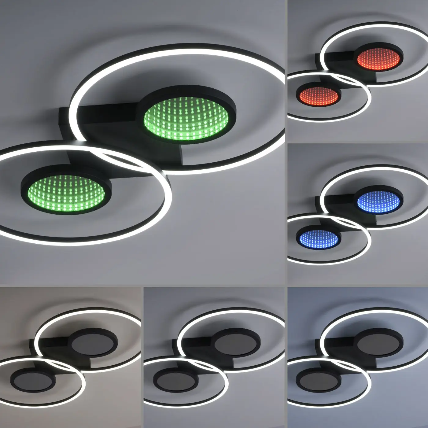 LED-Deckenleuchte Tunel schwarz