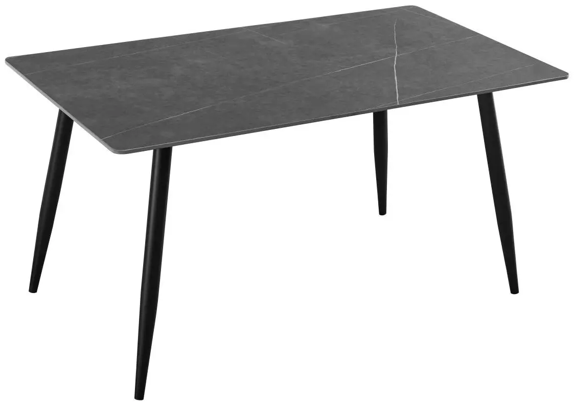 Esstisch Madrid mit Marmoroptik in Schwarz