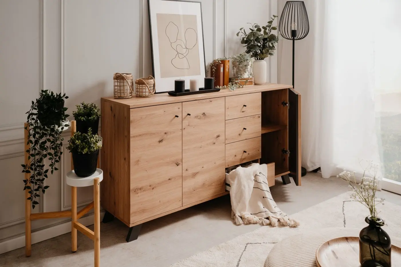 Sideboard Medan Artisan Eiche/anthrazit