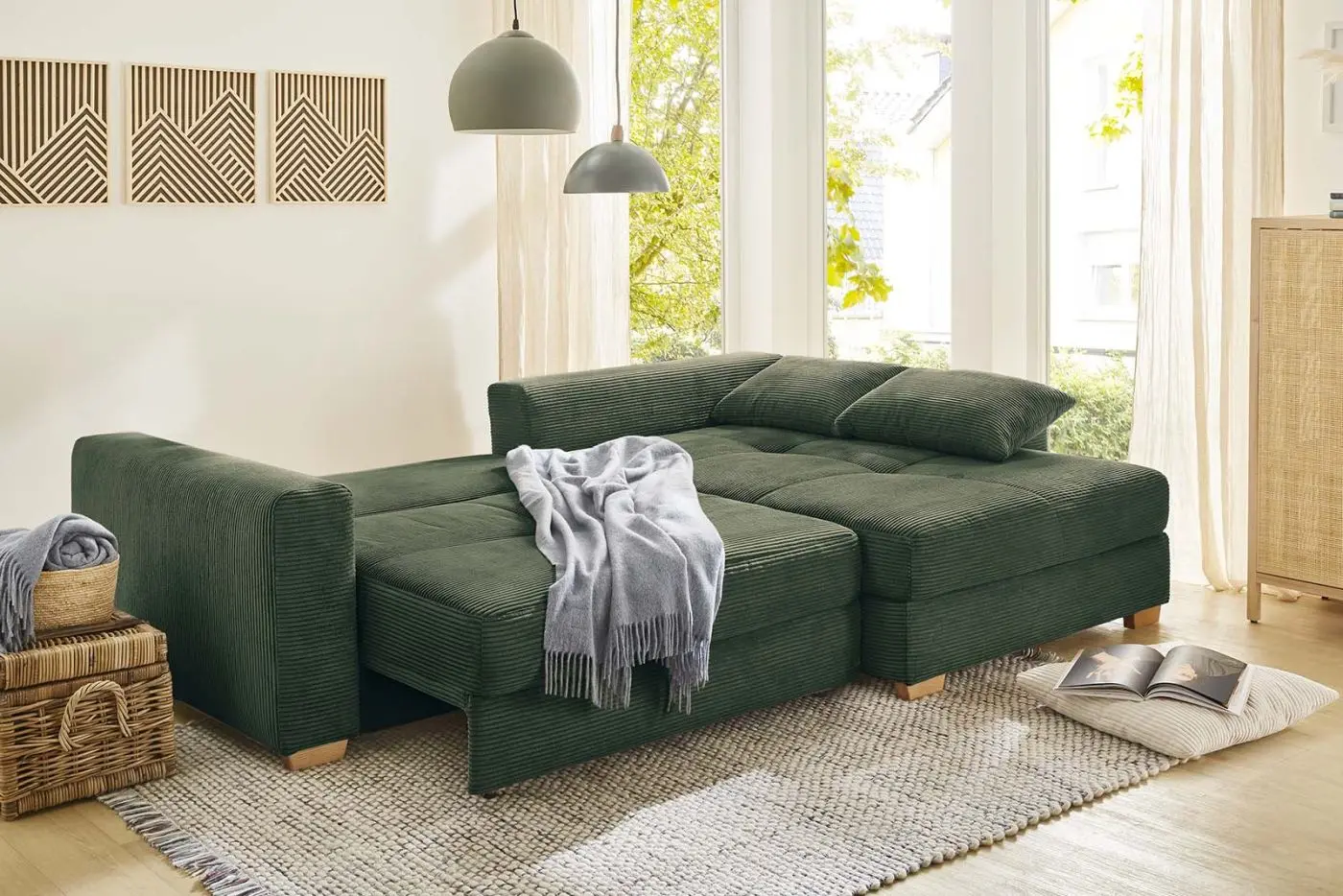 Wohnlandschaft Kampen Cord grün