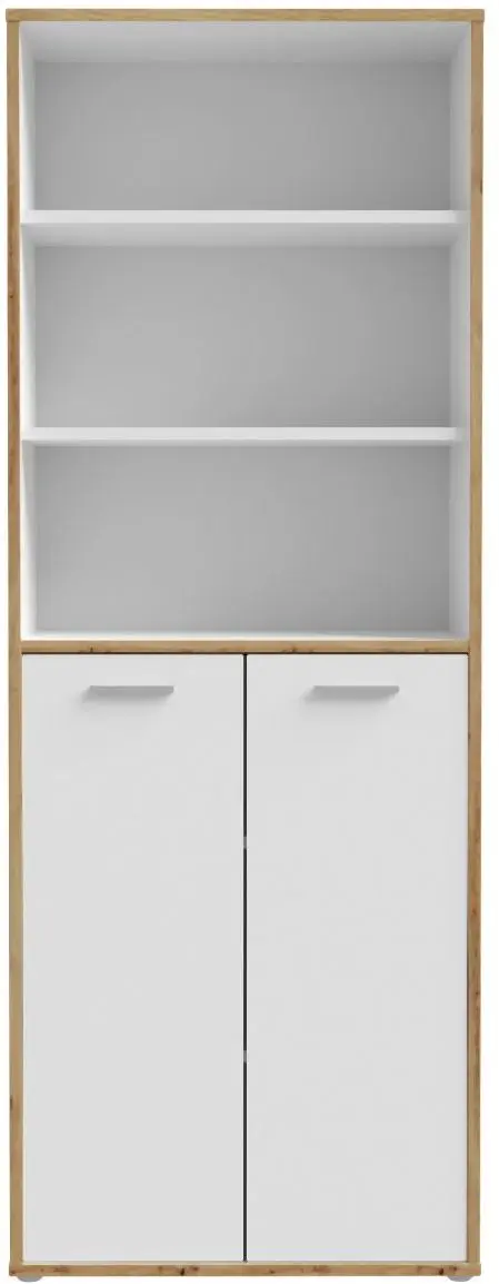 Büroschrank Keflavik weiß / Artisan Eiche Büroschrank Keflavik