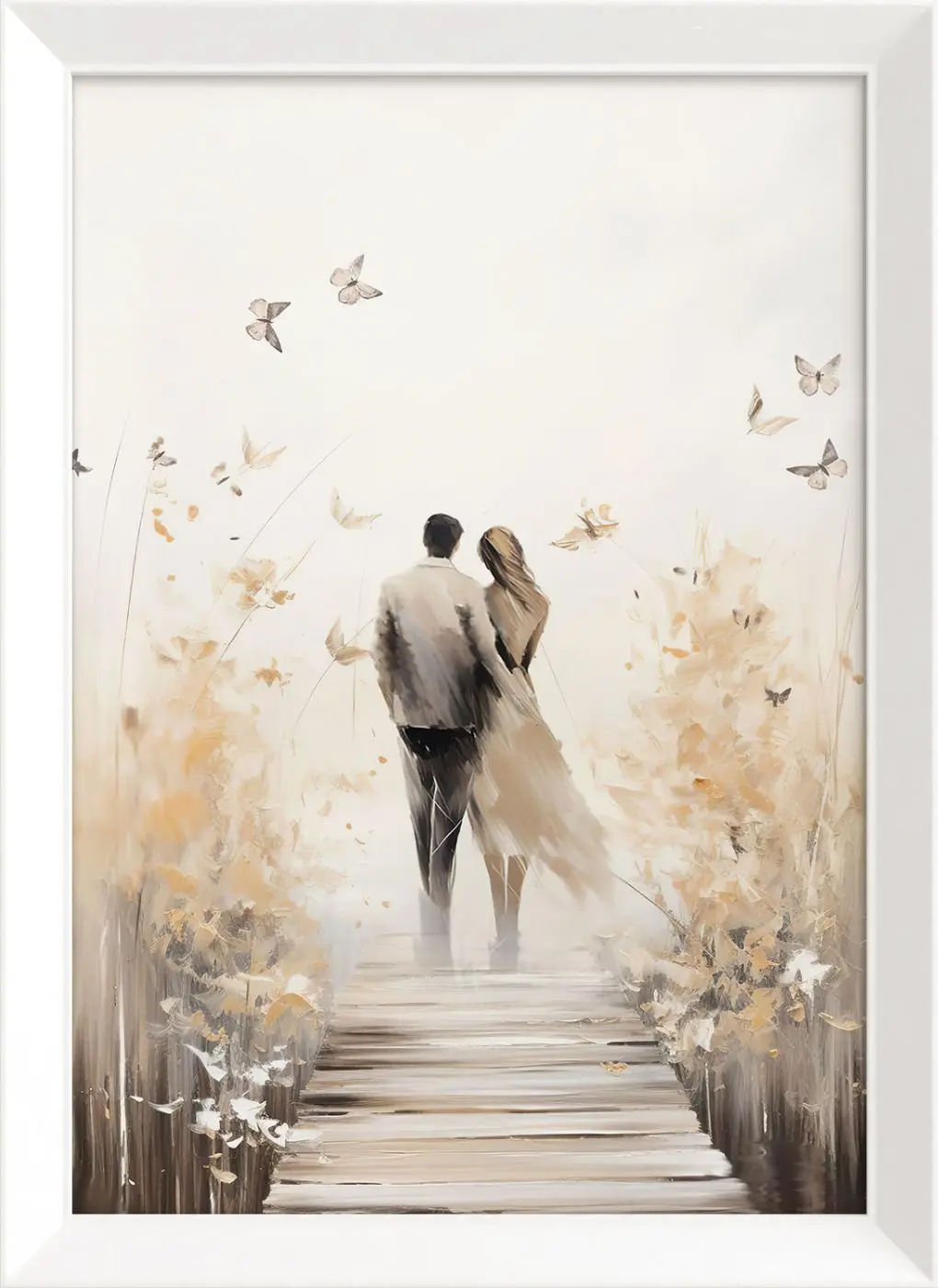 Bild gerahmt Lovers on jetty 50 x 70 cm 