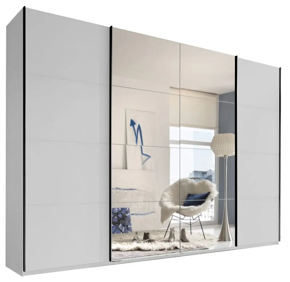 Schwebetürenschrank Synchro 4-türig weiß