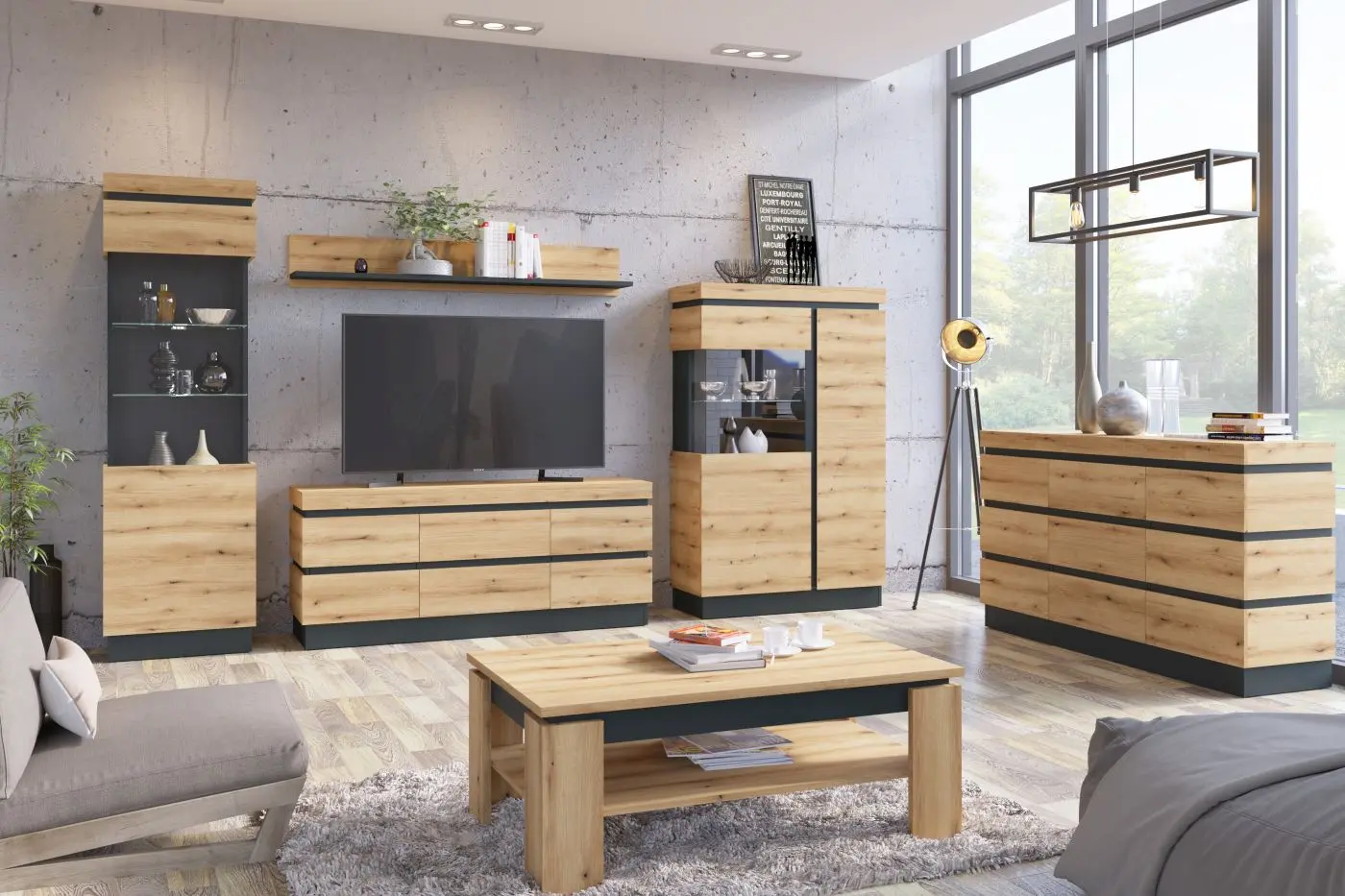 Couchtisch Corte Coast Evoke Eiche / grau