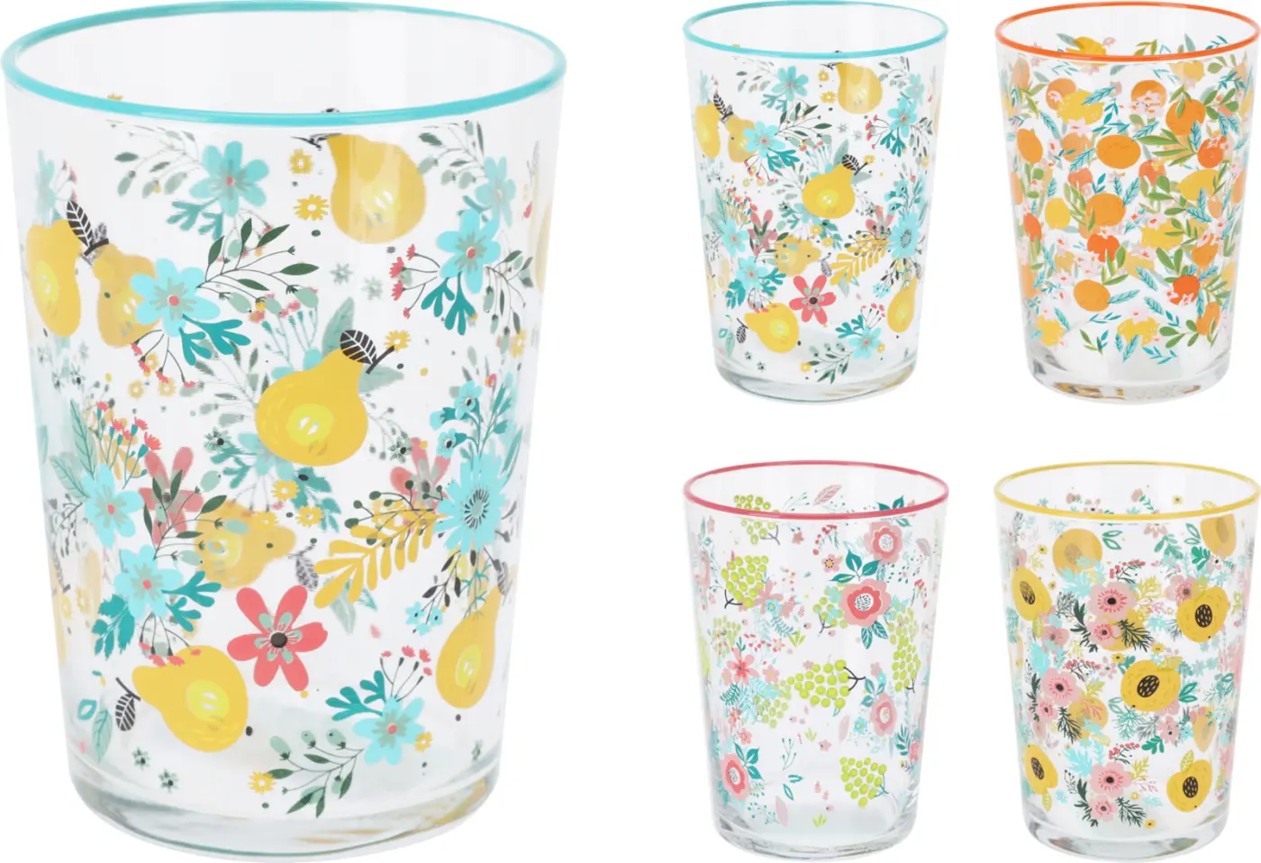 Trinkglasset 4 Stück mti Dekor