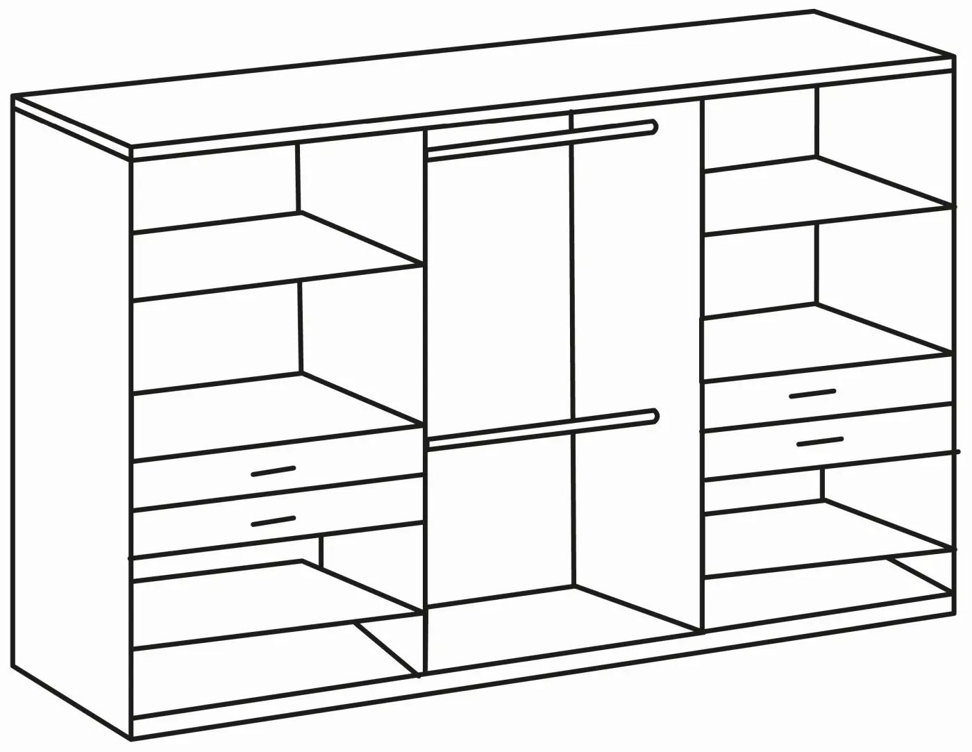 Drehtürenschrank Taiga 10-türig weiß/graphit