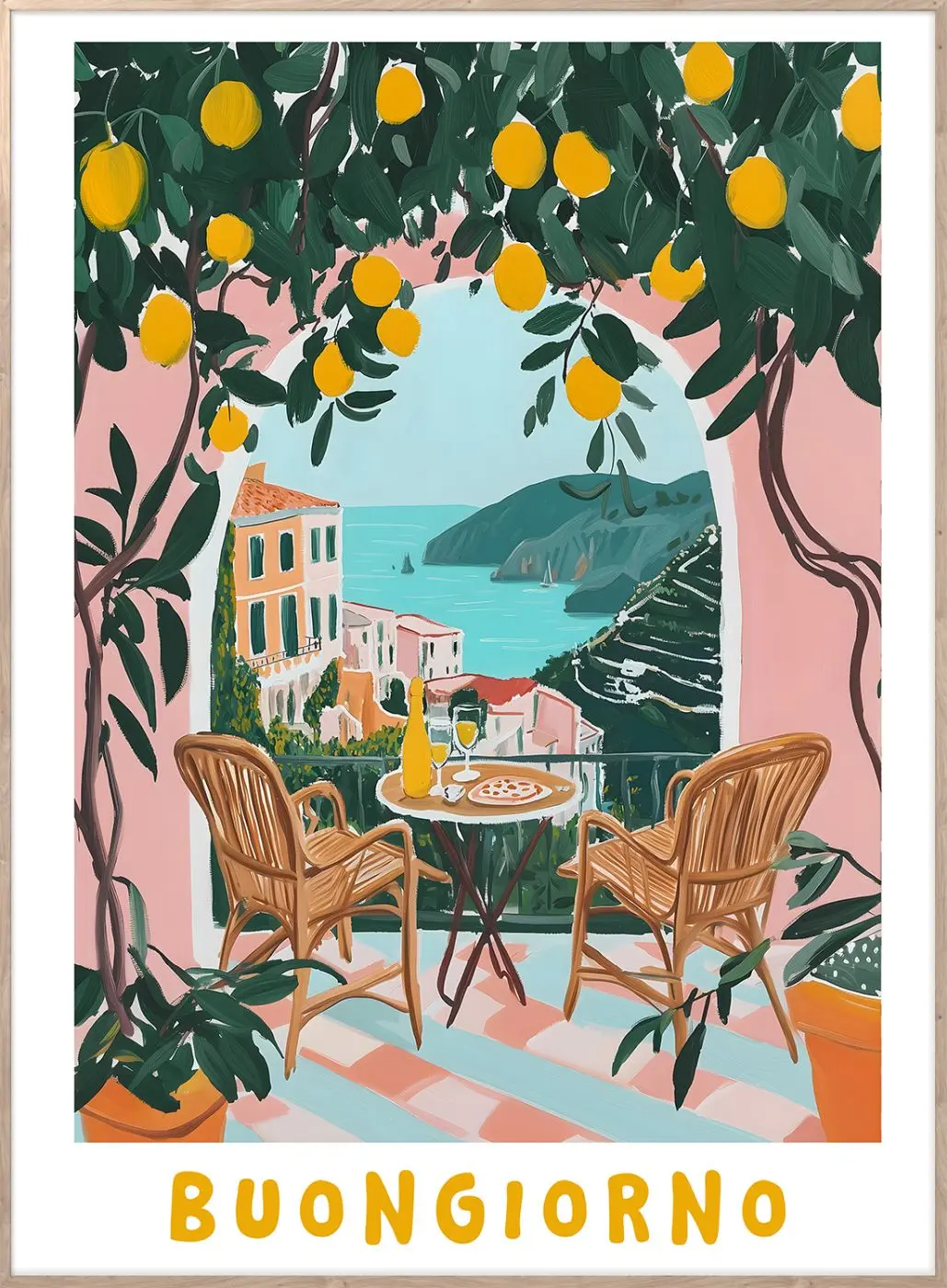 Bild gerahmt Balcony I 50 x 70 cm 