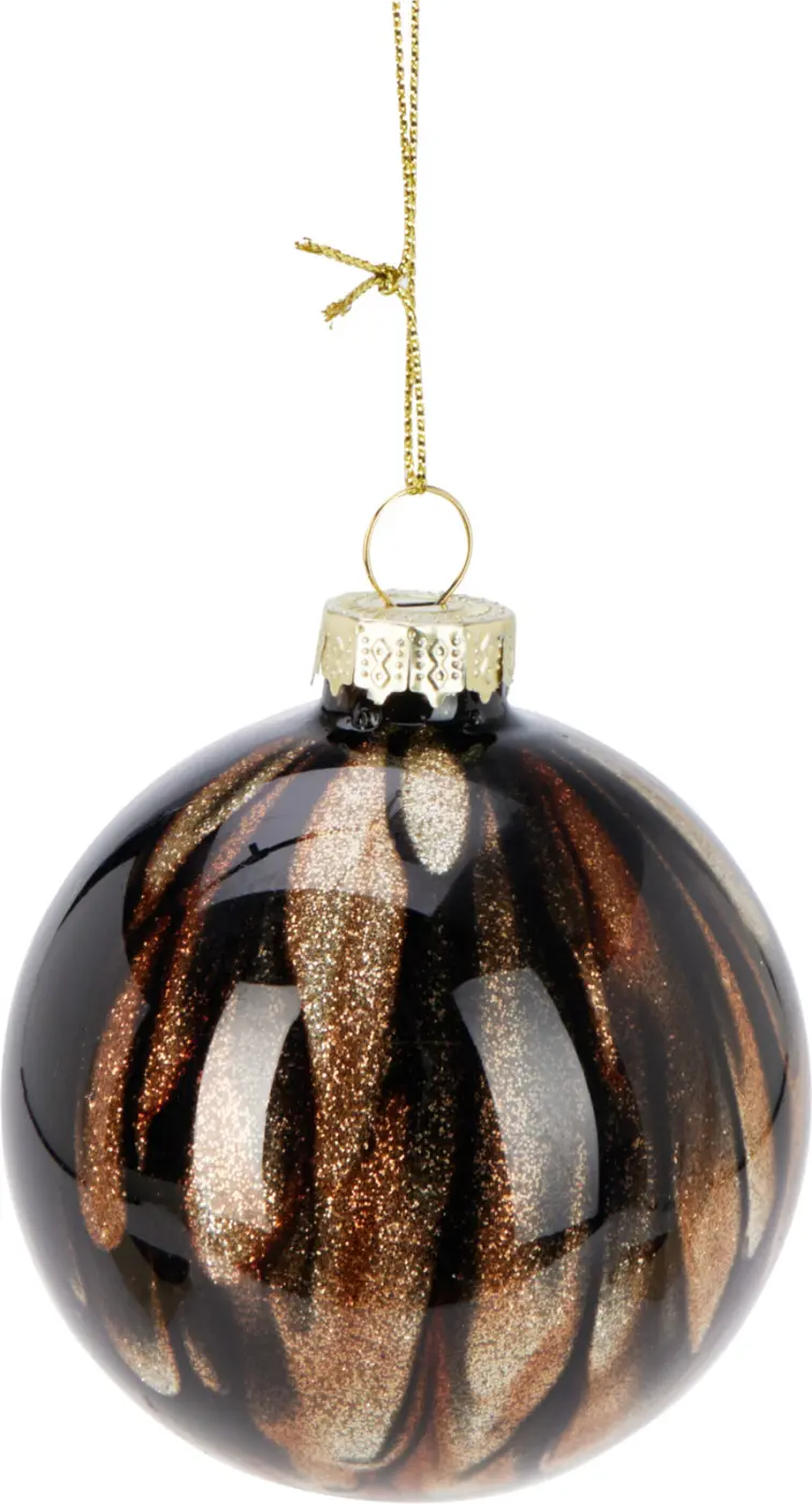 Glas Weihnachtskugel 8 cm braun