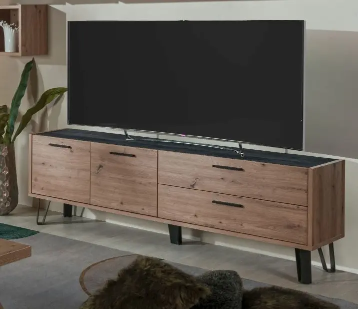 TV-Lowboard Vitruvia Artisan Eiche/schwrarz