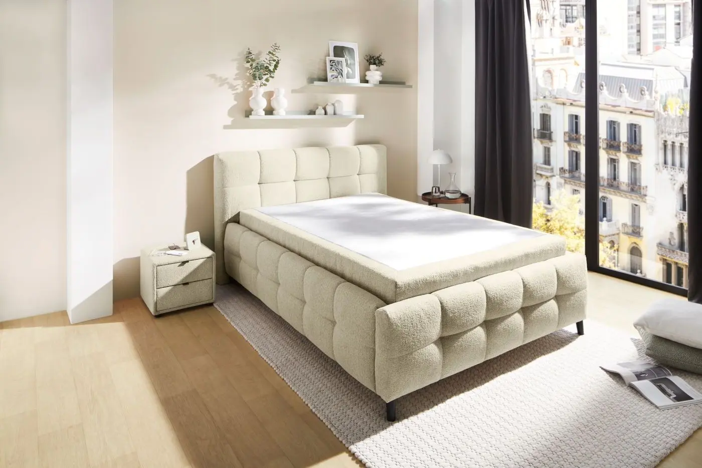 Polsterbett Lucy 140 x 200 cm beige