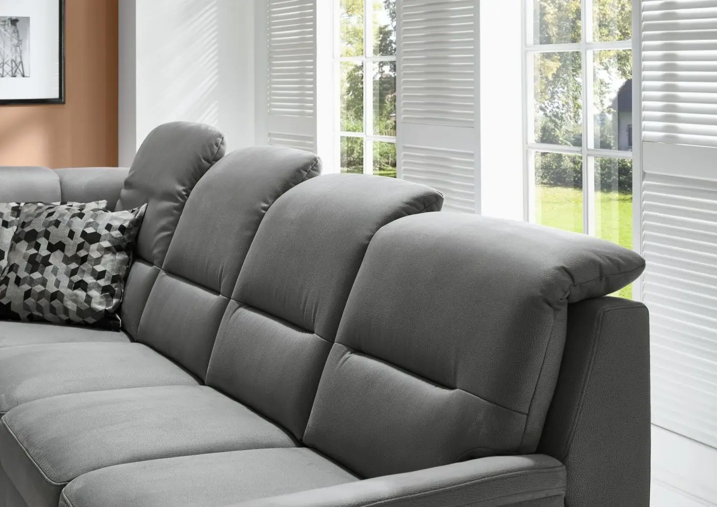 Wohnlandschaft couchliebe. KS4959 grau mit Zusatzfunktionen
