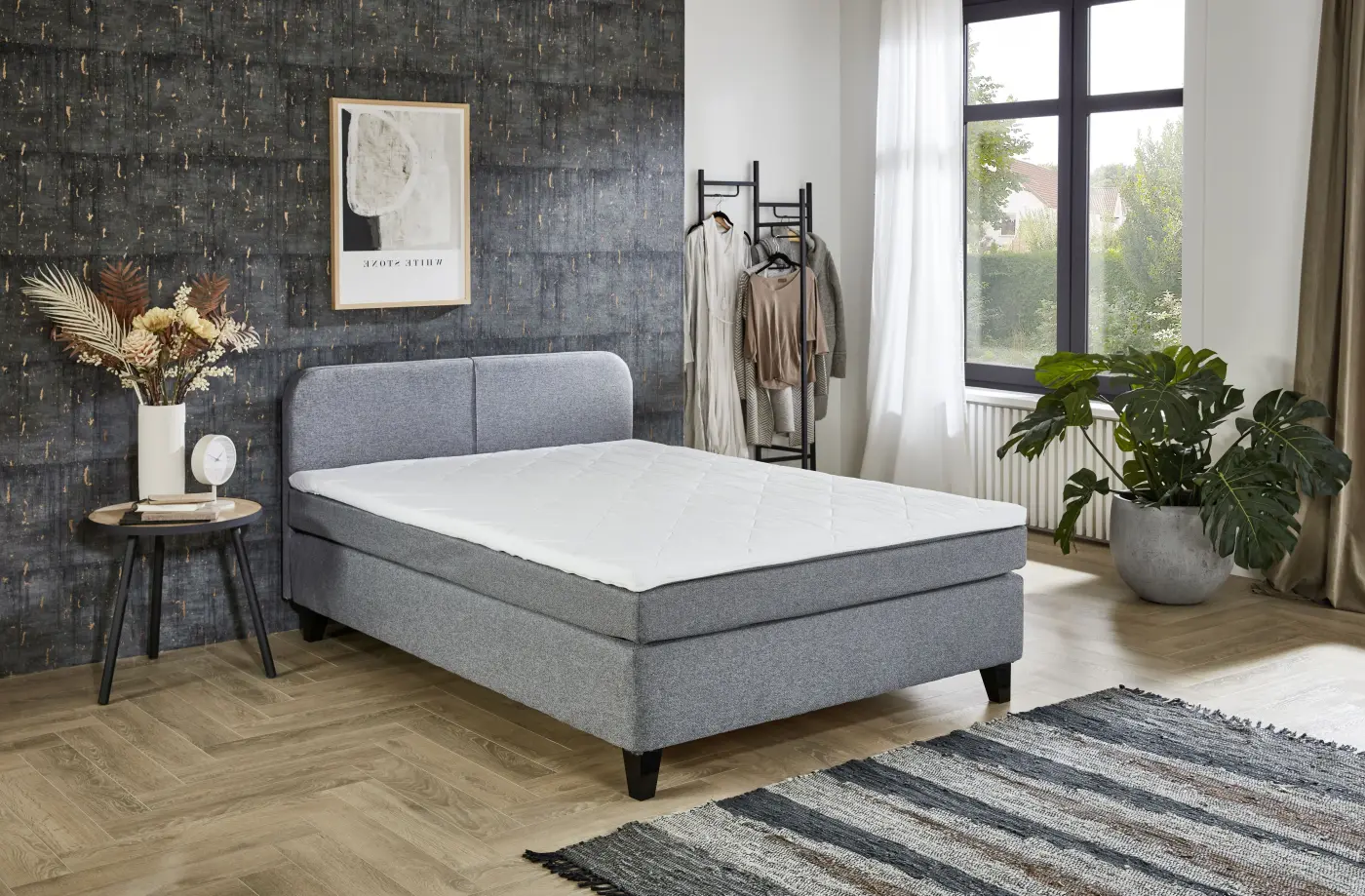 Boxspringbett Joliet 140 x 200 cm grau