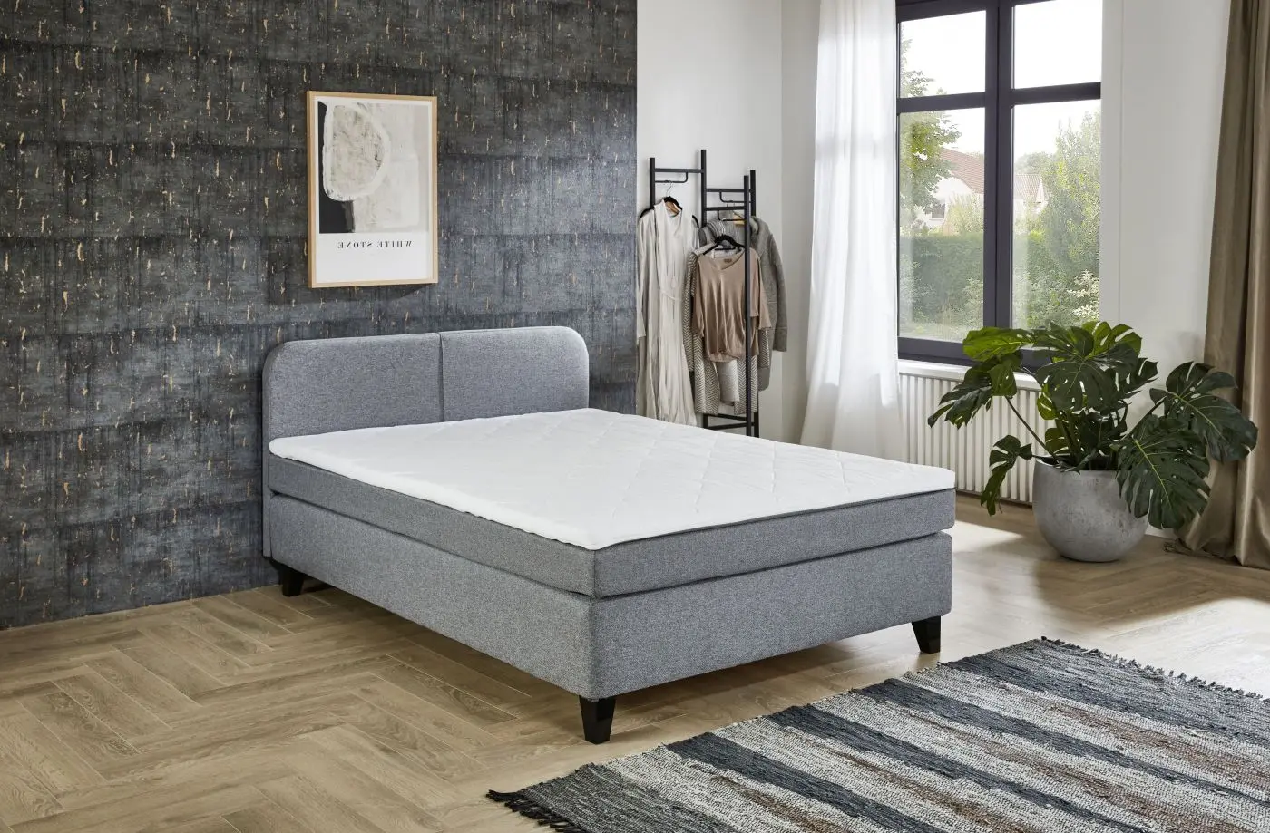 Boxspringbett Joliet 140 x 200 cm grau