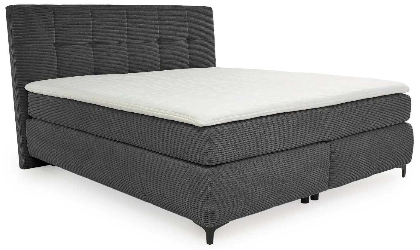 Boxspringbett Beatrice Max 180 x 200 cm grau Boxspringbett Beatrice Max 180 x 200 cm grau