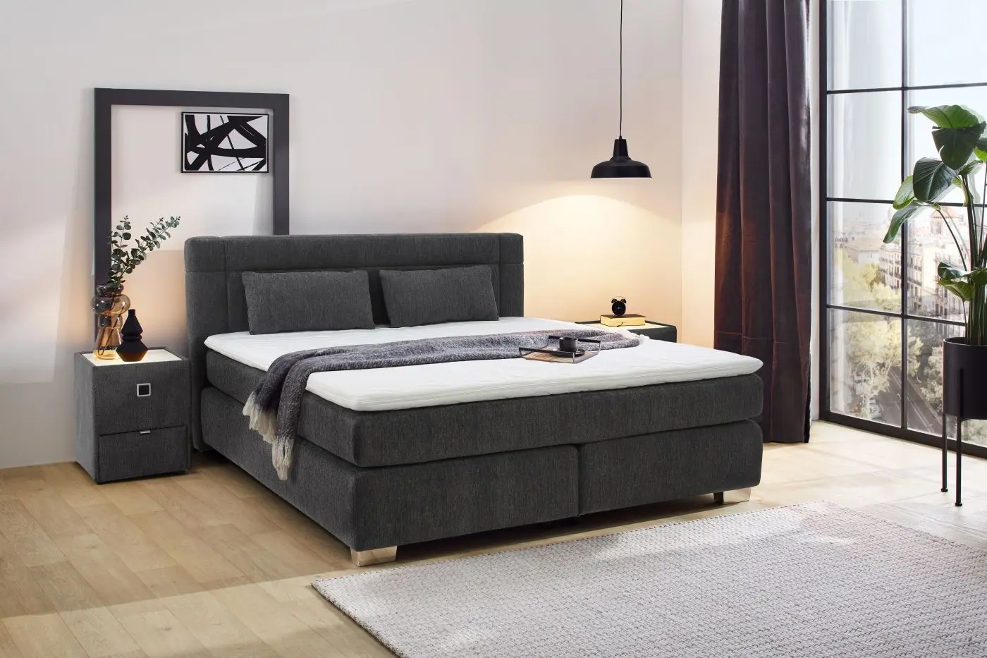 Boxspringbett Romana Max beige 180 x 200 xm