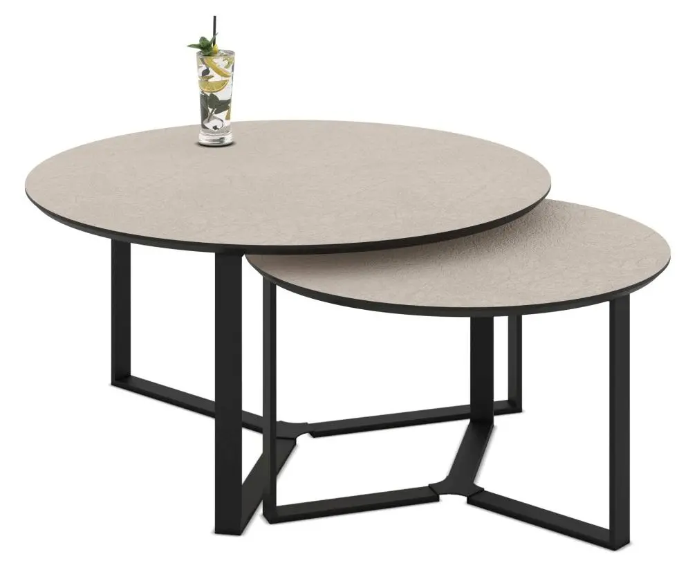 Couchtisch-Set Massa cashmere / schwarz