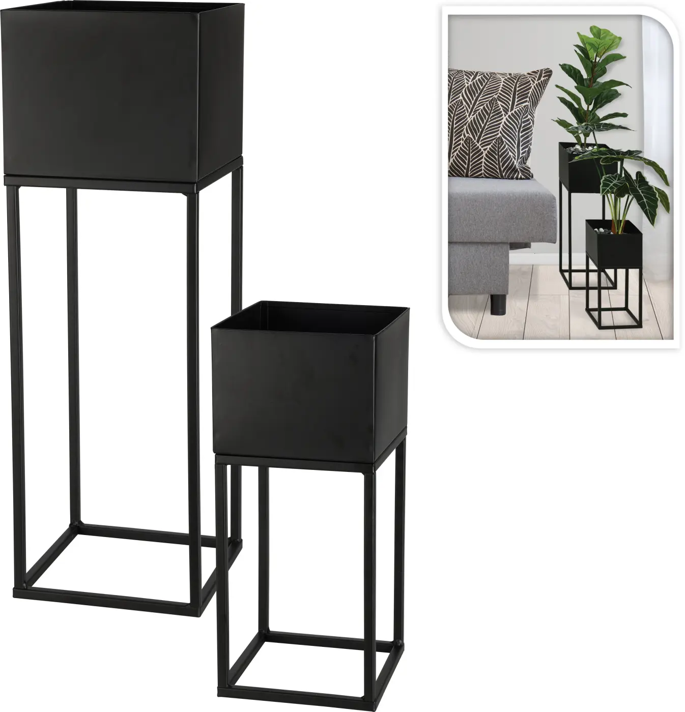 Pflanzenständer Set schwarz 