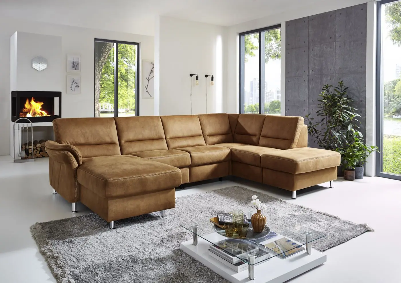 Wohnlandschaft LS672117 in Deluxe Zimt Basismodell