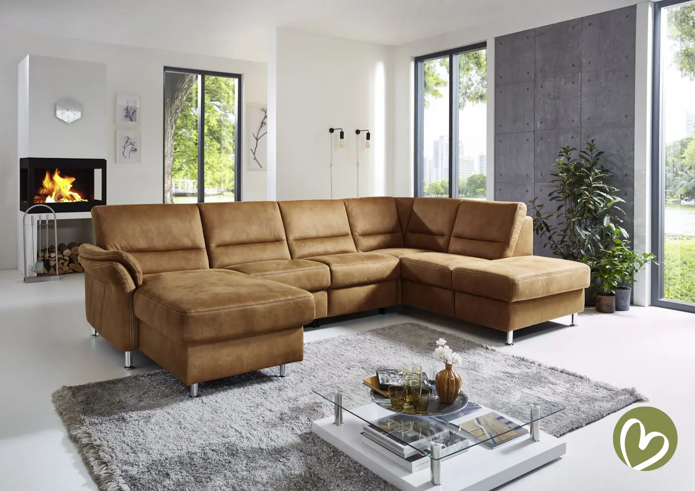 Wohnlandschaft LS672117 in Deluxe Zimt Basismodell couchliebe.